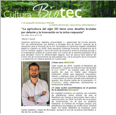 La Guía BIOVEGEN 2011 de Mecanismos de Financiación de la I+D+i en el blog de Biotecnología “Cultura Biotec”