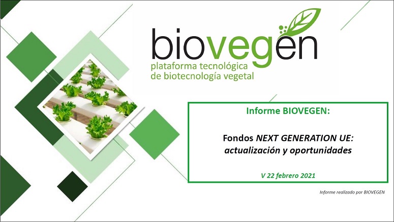 Informe BIOVEGEN. Fondos EU NEXT GENERATION y oportunidades para el sector