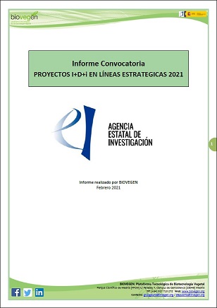 Informe BIOVEGEN. Convocatoria Proyectos I+D+i en líneas estratégicas 2021