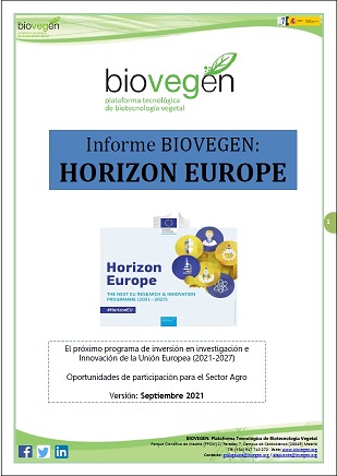 Informe BIOVEGEN. Programa Marco Horizonte Europa 2021-2027