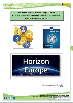 Informe BIOVEGEN. Clúster 6 «Alimentación, Bioeconomía, Recursos Naturales, Agricultura y Medio Ambiente»
