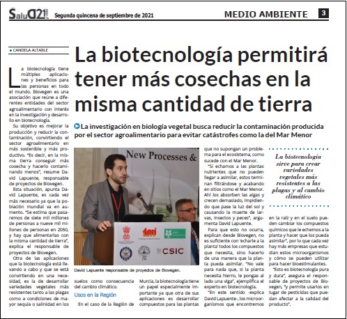 BIOVEGEN en el diario “Salud21” de Murcia