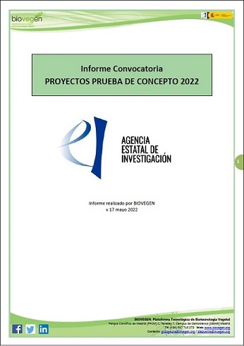 Informe BIOVEGEN. Convocatoria PROYECTOS PRUEBA DE CONCEPTO 2022