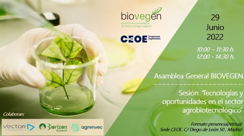 Celebrada la Sesión BIOVEGEN «Tecnologías y oportunidades en el sector agrobiotecnológico»