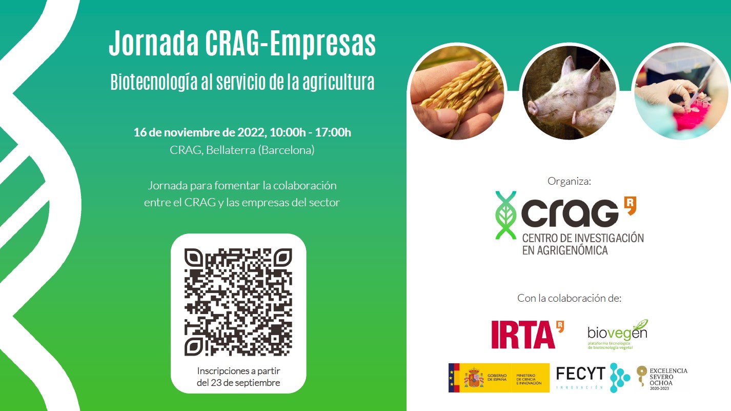 Jornada CRAG-Empresas: Biotecnología al servicio de la agricultura