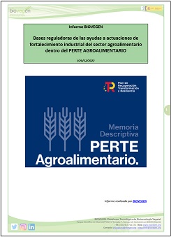 Informe BIOVEGEN Bases reguladoras de las ayudas del PERTE AGROALIMENTARIO
