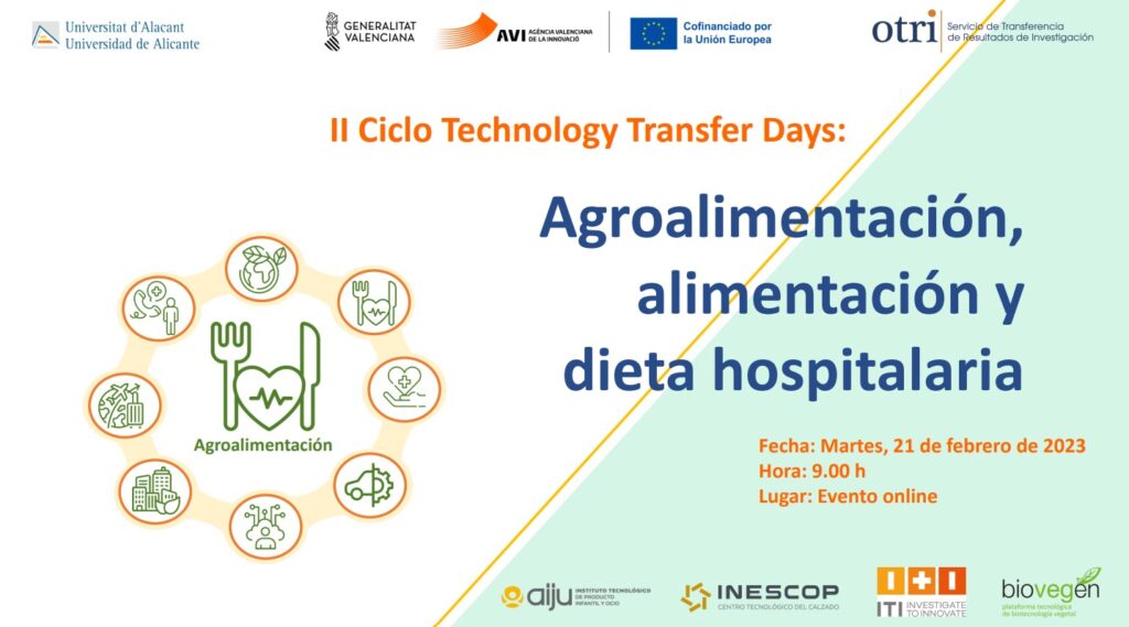 BIOVEGEN ha participado en el 2º Ciclo Technology Transfer Days: Agroalimentación, alimentación y dieta hospitalaria