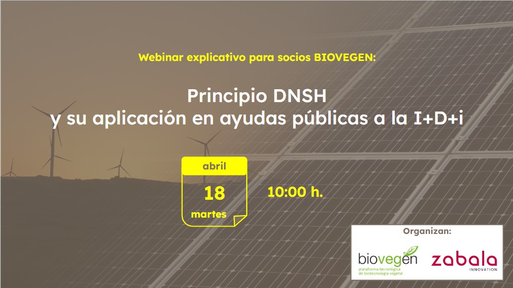 Webinar explicativo para socios BIOVEGEN: Principio DNSH