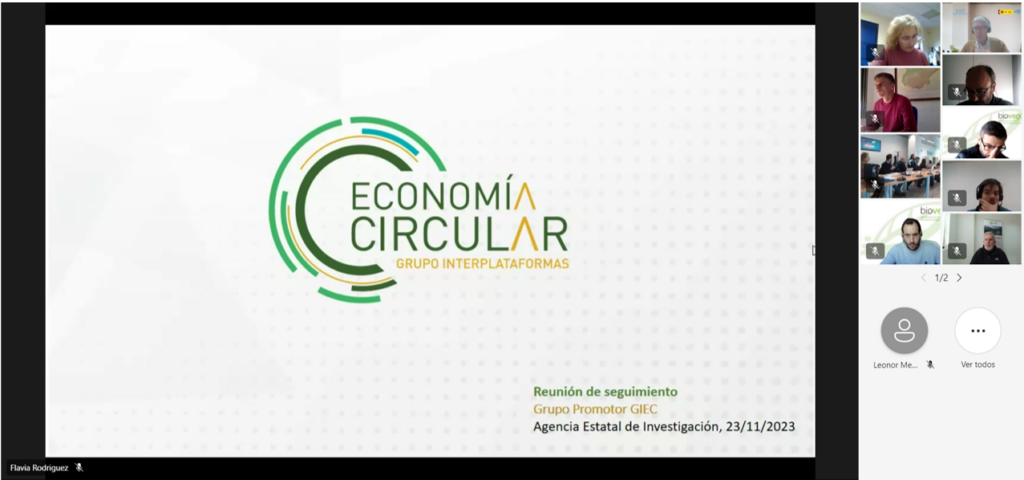 BIOVEGEN participó en la última reunión del Grupo de Interplataformas en Economía Circular (GIEC)