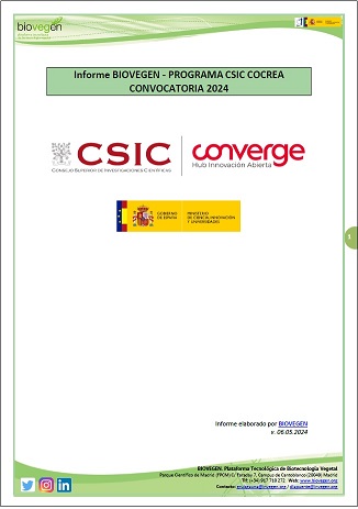 Informe BIOVEGEN. Programa CSIC COCREA Convocatoria 2024