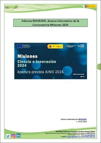 Informe BIOVEGEN. Avances Convocatoria Misiones 2024