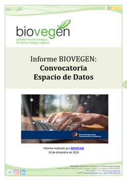 Informe BIOVEGEN. Avance Convocatoria Espacio de Datos 2024