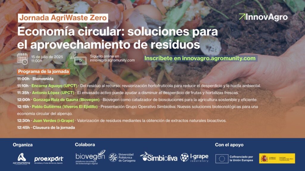 Jornada AgriWaste Zero Economía circular: soluciones para el aprovechamiento de residuos