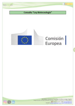 Propuesta BIOVEGEN: consulta Ley de Biotecnología de la Unión Europea