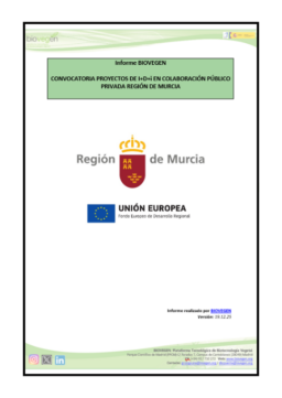 Informe BIOVEGEN. Convocatoria de Proyectos de I+D+i en Colaboración Público-Privada 2025 Región de Murcia