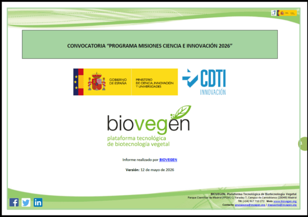 Informe BIOVEGEN: Convocatoria Misiones Ciencia e Innovación 2026